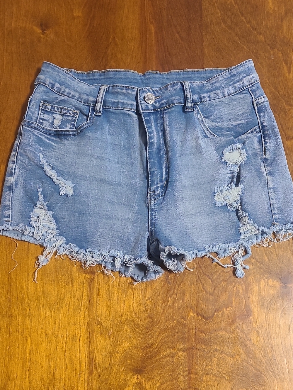 Distressed Blue Denim Women's Shorts